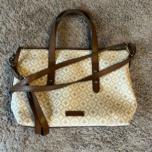 Cream and brown Fossil Crossbody